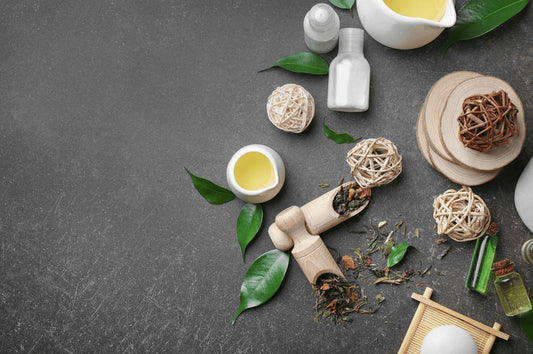 Image of tea tree oil and leaves